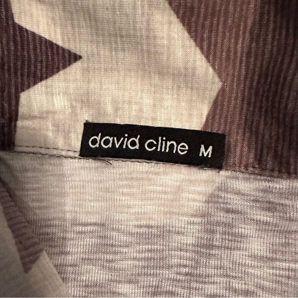 David Cline Sand & Stars Button Up Collar 3/4 Sleeve Top Shirt Blouse M brown - Picture 5 of 8